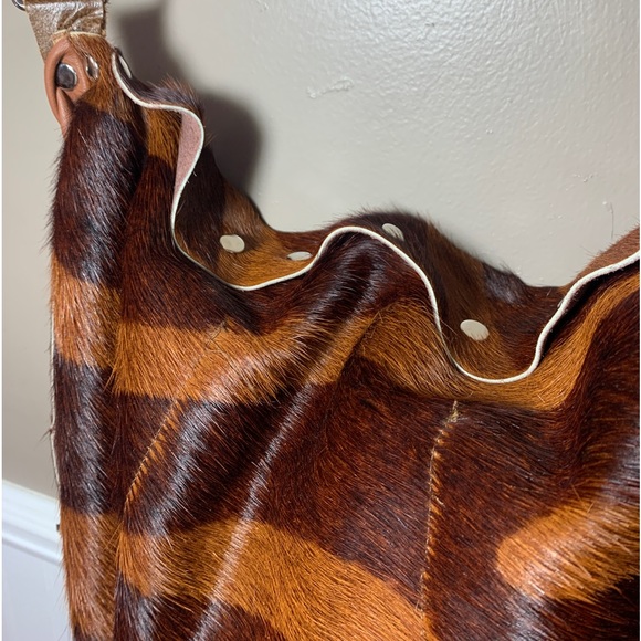 B.A.G. Leather Fur Handbag Satchel - Picture 4 of 8